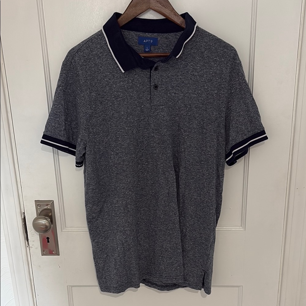 Apt. 9 Gray and Black Polo Shirt with Classic Style